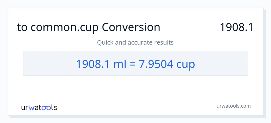 تبدیل 1908.1 میلی‌لیتر به فنجان‌ها