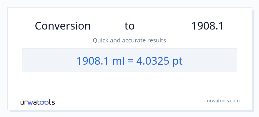 تبدیل 1908.1 میلی‌لیتر به Pints