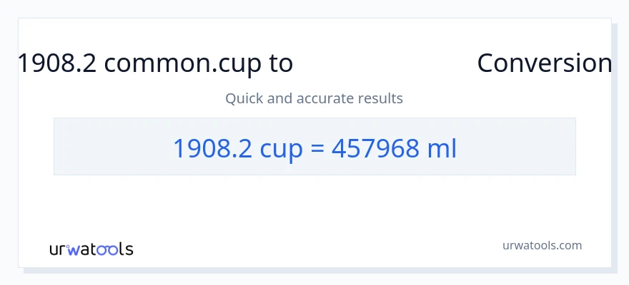 1908.2 కప్పులు నుండి మిల్లీలీటర్లు కు మార్పిడి