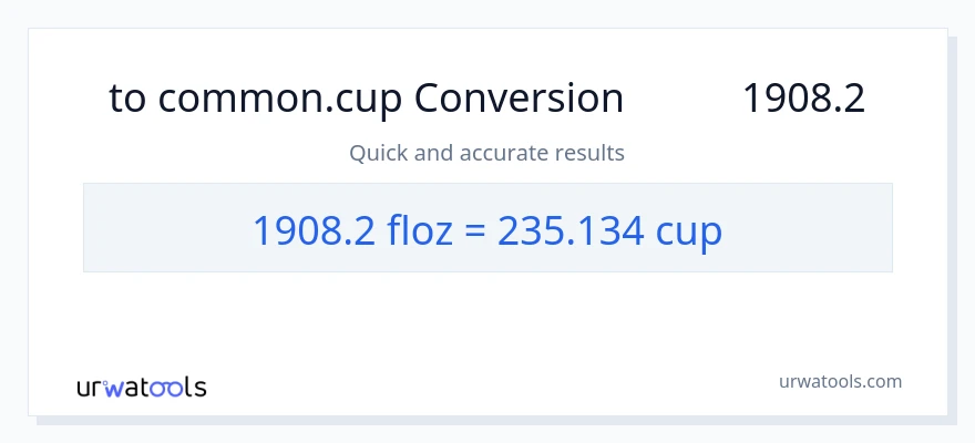 تبدیل 1908.2 اونس مایع به فنجان‌ها