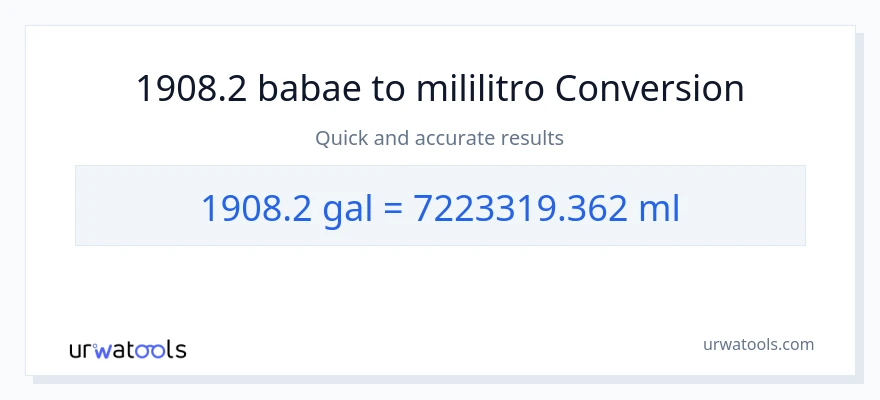 1908.2 Mga galon patungong mga mililitro na conversion