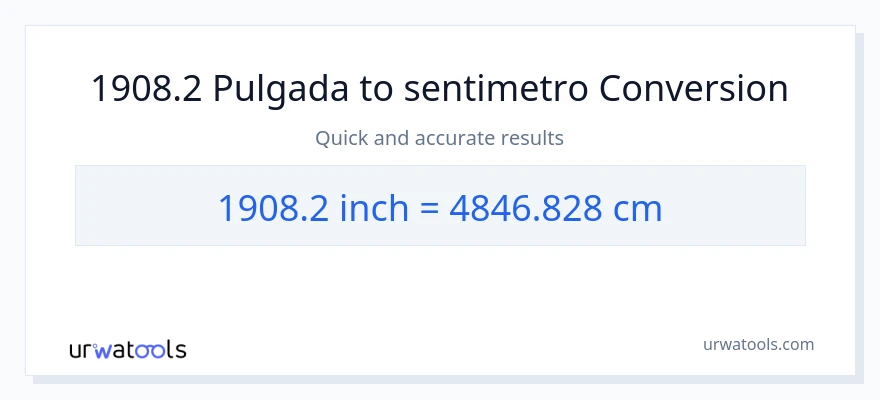 1908.2 Pulgada patungong Mga Sentimetro na conversion