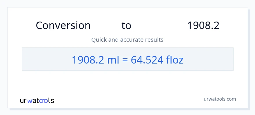 تبدیل 1908.2 میلی‌لیتر به اونس مایع