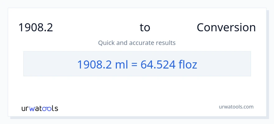 1908.2 മില്ലിലിറ്റർ ൽ നിന്ന് ദ്രാവക ഔൺസ് ലേക്ക് പരിവർത്തനം