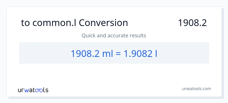 تبدیل 1908.2 میلی‌لیتر به Liters