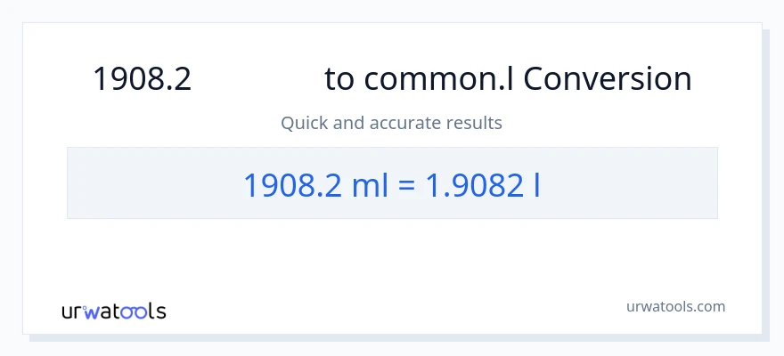 การแปลง 1908.2 มิลลิลิตร เป็น Liters