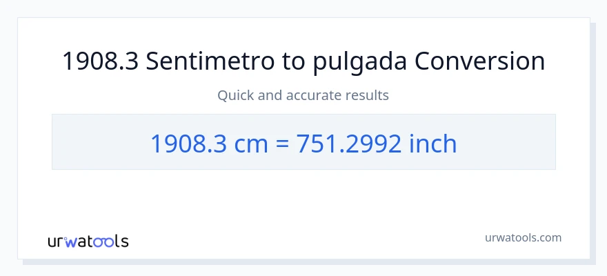 1908.3 Mga Sentimetro patungong Pulgada na conversion