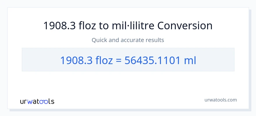 Conversió de 1908.3 unces fluides a mil·lilitres