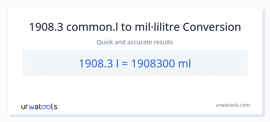 Conversió de 1908.3 Liters a mil·lilitres