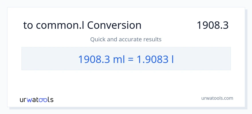 تبدیل 1908.3 میلی‌لیتر به Liters