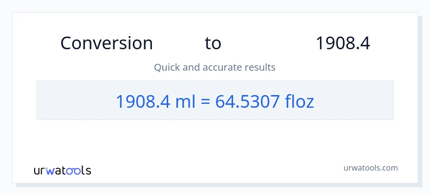 تبدیل 1908.4 میلی‌لیتر به اونس مایع