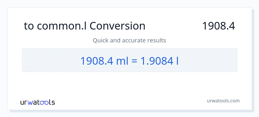 تبدیل 1908.4 میلی‌لیتر به Liters