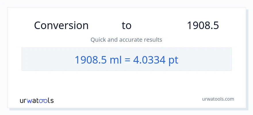 تبدیل 1908.5 میلی‌لیتر به Pints
