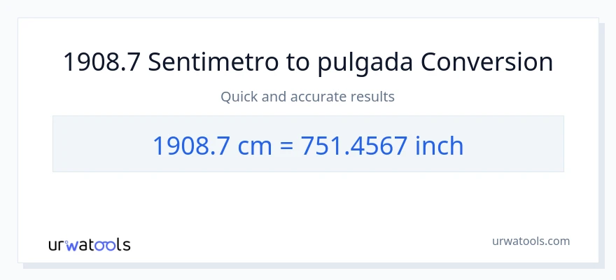 1908.7 Mga Sentimetro patungong Pulgada na conversion