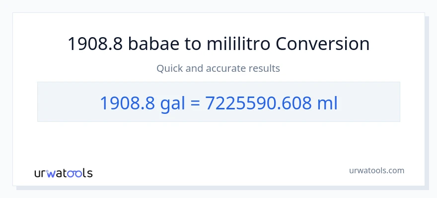 1908.8 Mga galon patungong mga mililitro na conversion