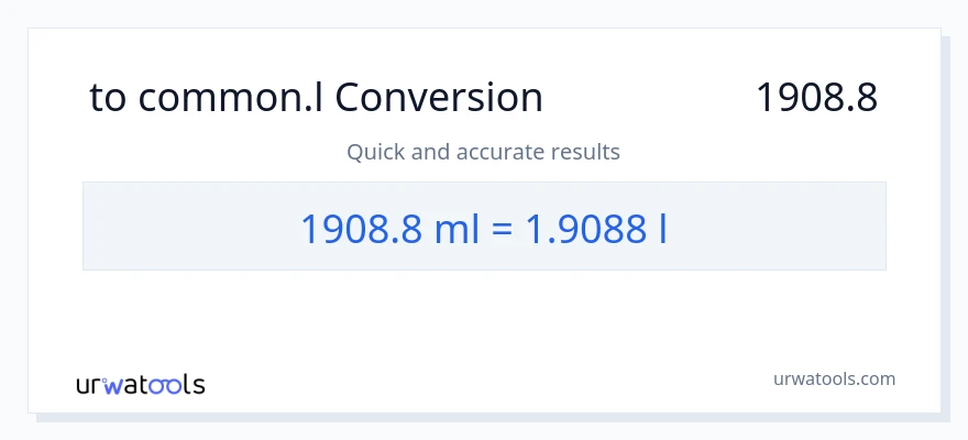 تبدیل 1908.8 میلی‌لیتر به Liters