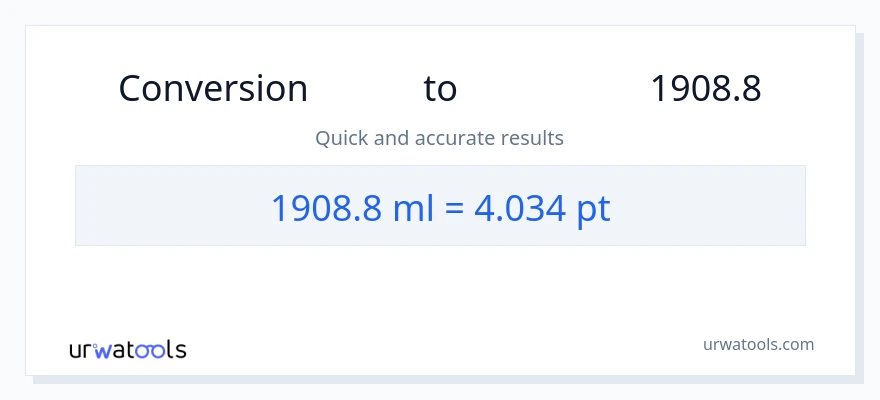 تبدیل 1908.8 میلی‌لیتر به Pints
