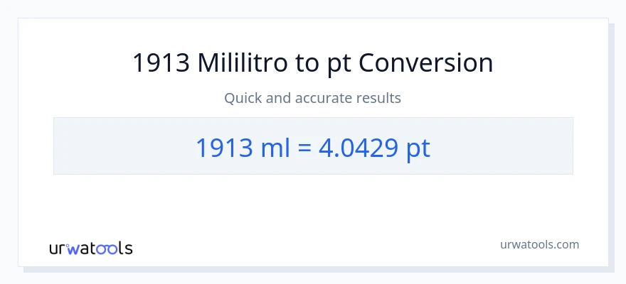 1913 mga mililitro patungong Pints na conversion