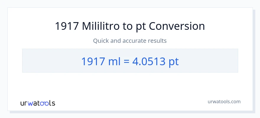 1917 mga mililitro patungong Pints na conversion
