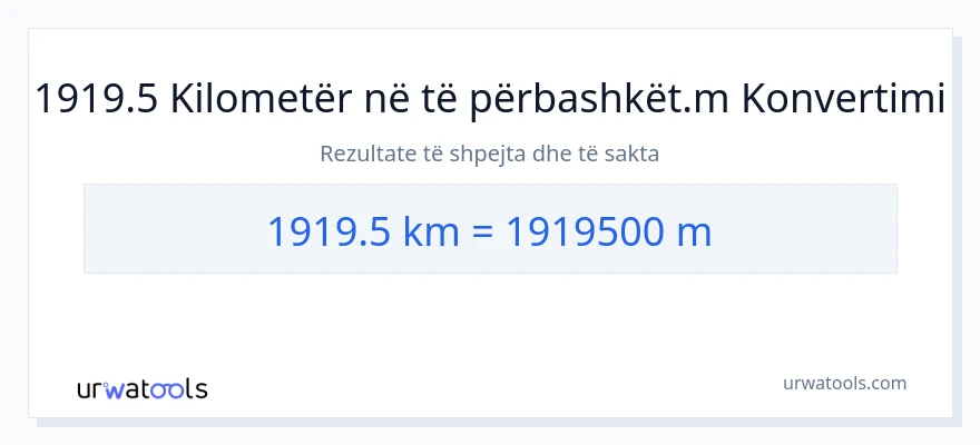 Konvertimi 1919.5 kilometra në Matës