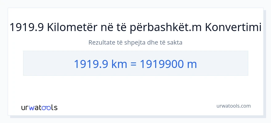 Konvertimi 1919.9 kilometra në Matës