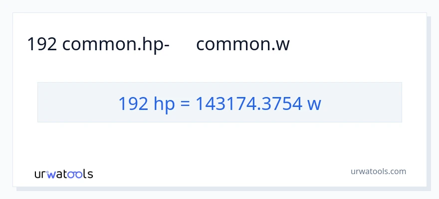 192 ձիաուժ-ից վատտ փոխակերպում