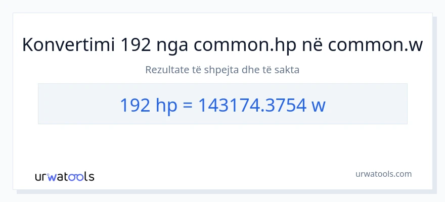 Konvertimi 192 kuajfuqi në vat