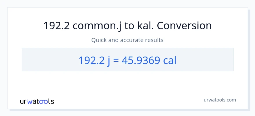 192.2 joule til kalorier konvertering