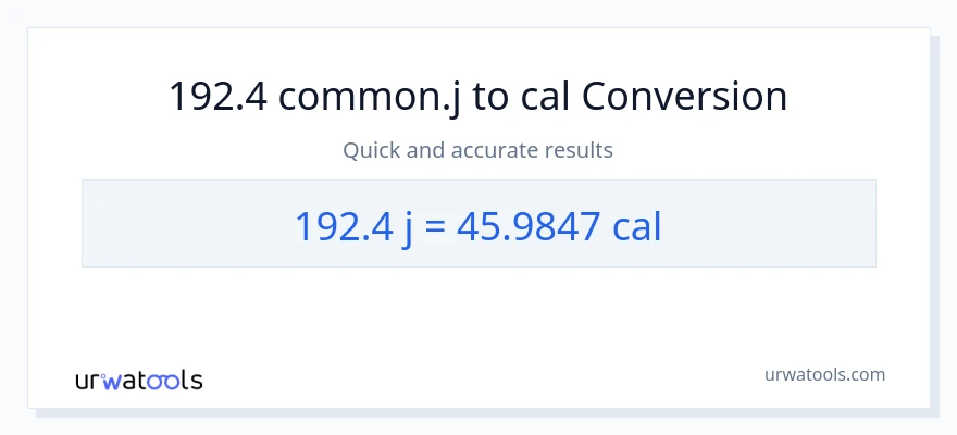 Conversió de 192.4 joules a calories