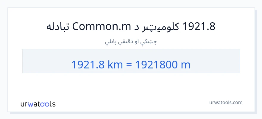 1921.8 کیلومتره ته متره بدلون