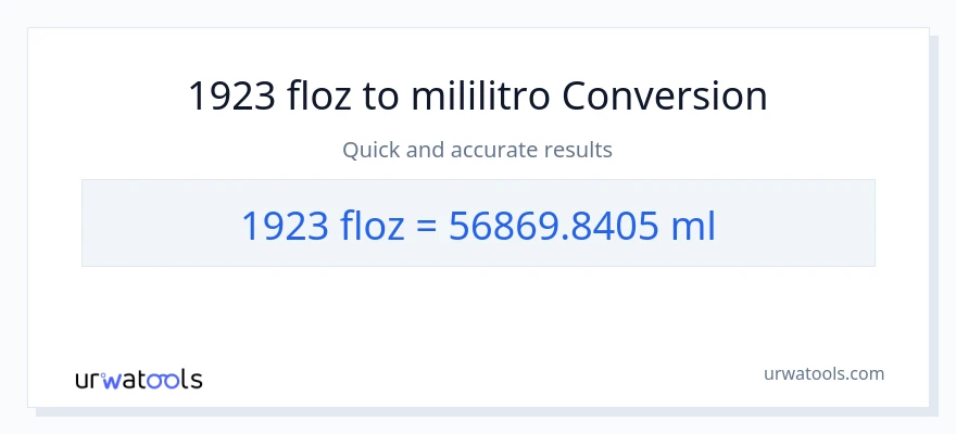 1923 mga onsa ng likido patungong mga mililitro na conversion
