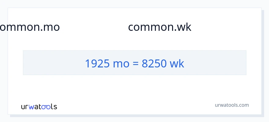 1925 മാസങ്ങൾ ൽ നിന്ന് ആഴ്ചകൾ ലേക്ക് പരിവർത്തനം