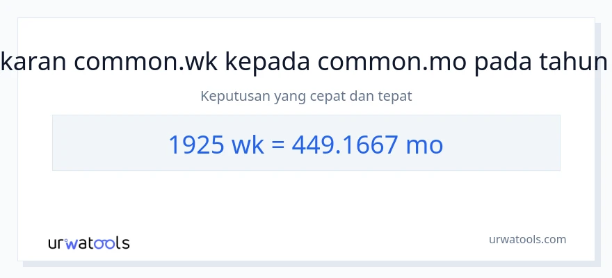 1925 Weeks to Bulan conversion