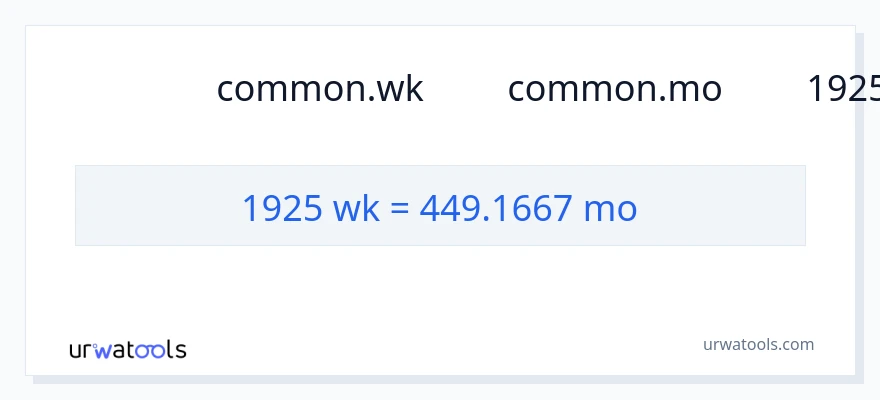 การแปลง 1925 สัปดาห์ เป็น หลายเดือน