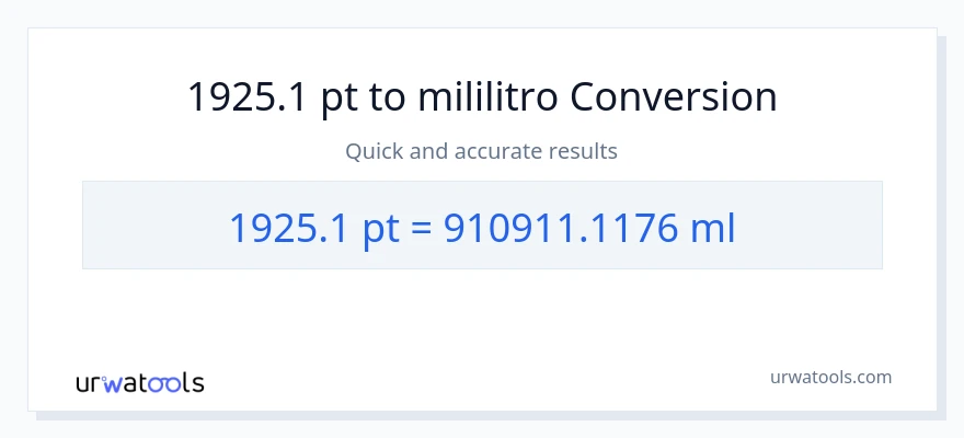 1925.1 Pints patungong mga mililitro na conversion