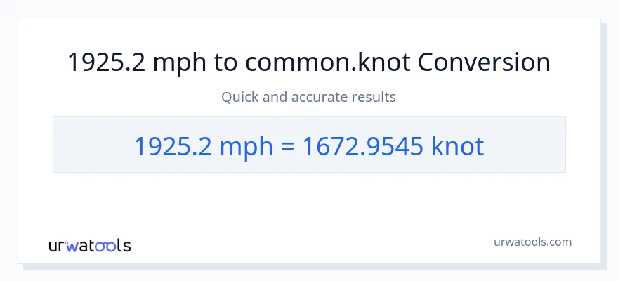 1925.2 milya kada oras patungong Knots na conversion