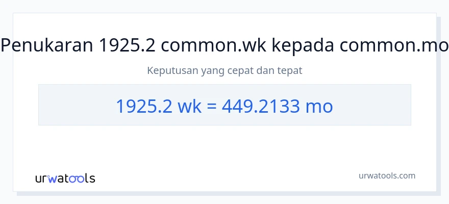 1925.2 Weeks to Bulan conversion