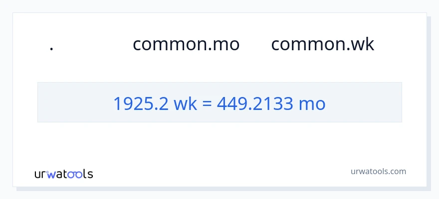تبدیل 1925.2 هفته‌ها به ماه‌ها