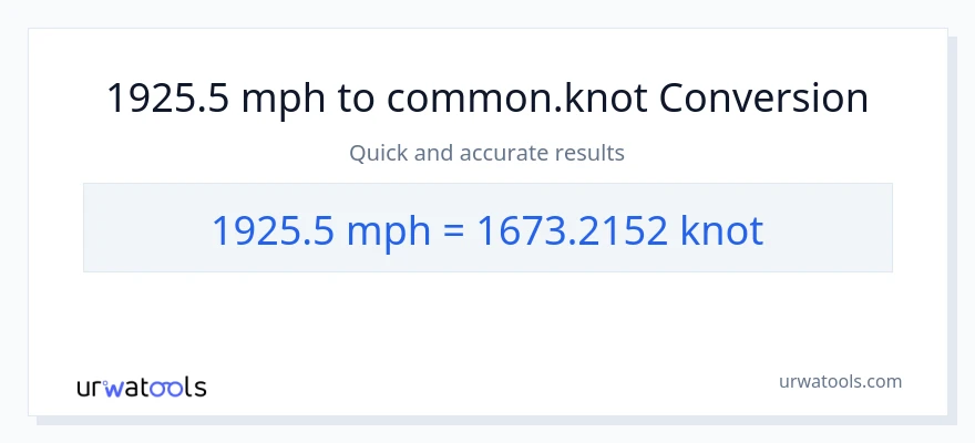 1925.5 milya kada oras patungong Knots na conversion