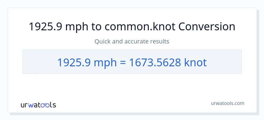 1925.9 milya kada oras patungong Knots na conversion