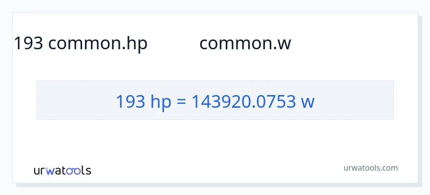 193 ಅಶ್ವಶಕ್ತಿ ರಿಂದ ವ್ಯಾಟ್ಸ್ ಪರಿವರ್ತನೆ