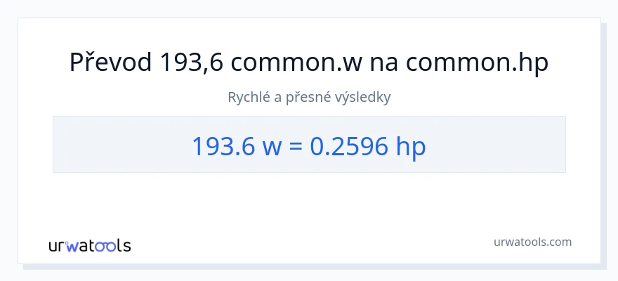 Konverze z watty na koňská síla: 193.6