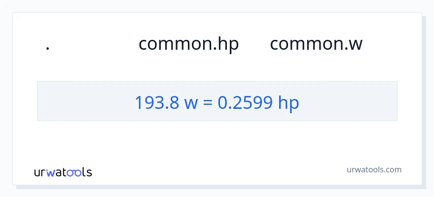 تبدیل 193.8 وات به اسب بخار