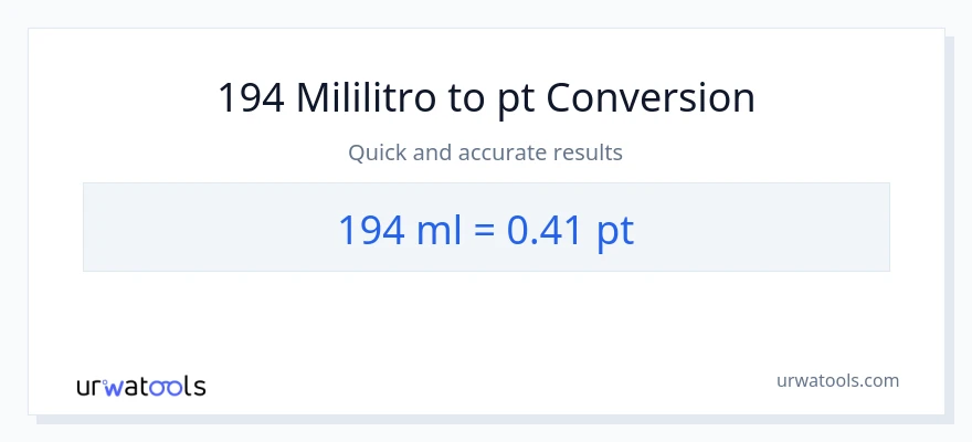 194 mga mililitro patungong Pints na conversion