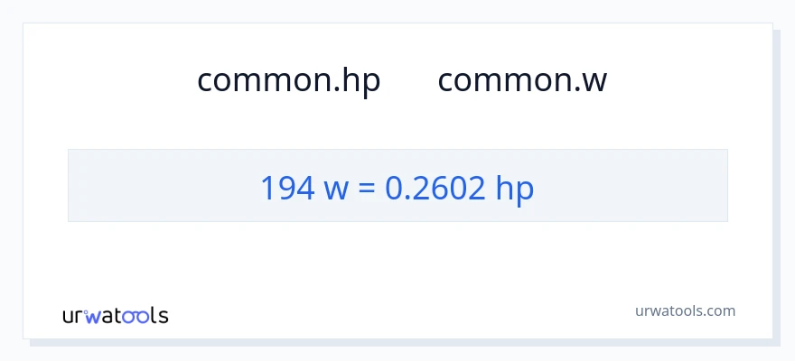 تبدیل 194 وات به اسب بخار