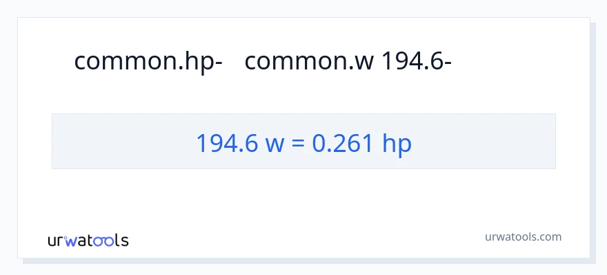 המרה של 194.6 וואט ל- כּוֹחַ סוּס