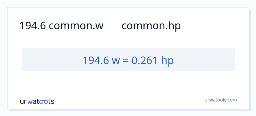 194.6 واٹ سے ہارس پاور کی تبدیلی