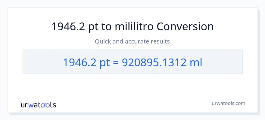 1946.2 Pints patungong mga mililitro na conversion
