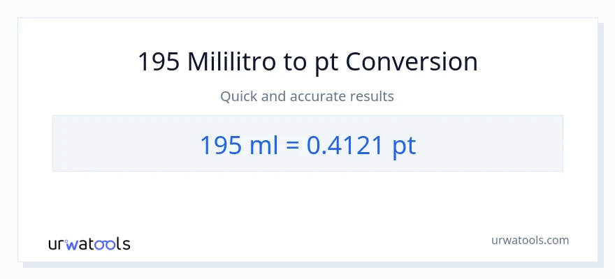 195 mga mililitro patungong Pints na conversion