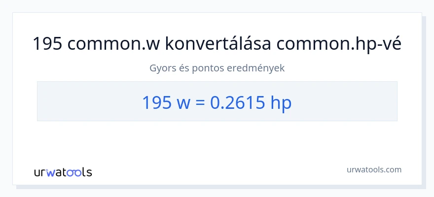 195 watt - lóerő konverzió